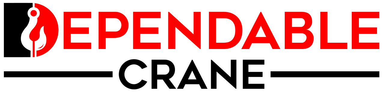 Logo for "Dependable Grant" featuring 'Dependable' in bold red letters, with a stylized figure holding a flame on the left. Inspired by a crane rental company, the word 'Grant' appears in lighter black letters beneath, symbolizing strength and support.