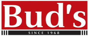 Red and white logo featuring the word "Bud's" in large letters. Below, a black strip reads "Since 1968" in smaller text, emphasizing its legacy as a trusted crane rental service.